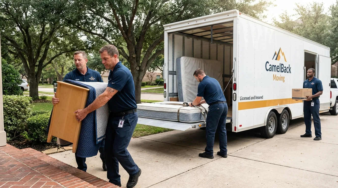 Crew loading residential truck for cross-state move from Canajoharie, NY