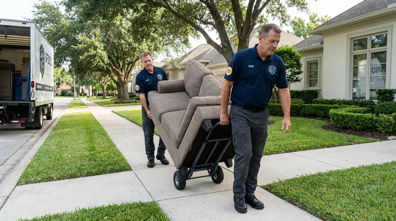 Local residential moving crew loading furniture in Canajoharie, NY